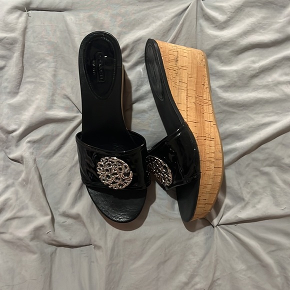 Black Coach Wedges - Picture 2 of 3